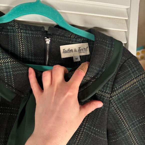 Tailor & Twirl Retro Green Plaid Wiggle Dress - Picture 3 of 3